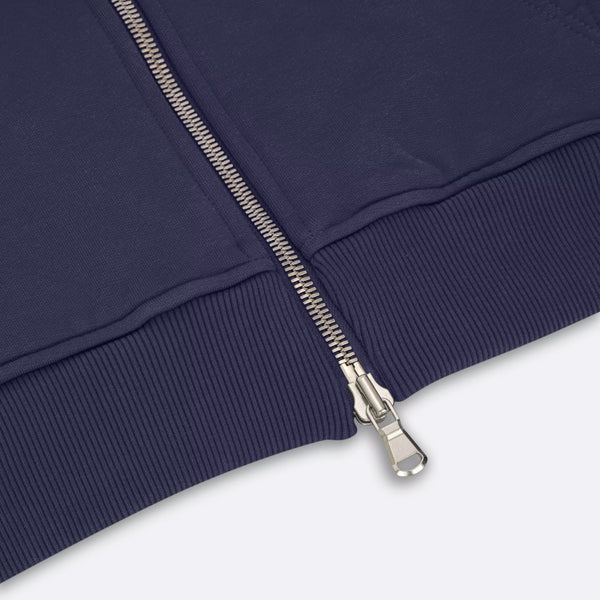 600GSM Organic Cotton Hoodie (Zip) - Navy