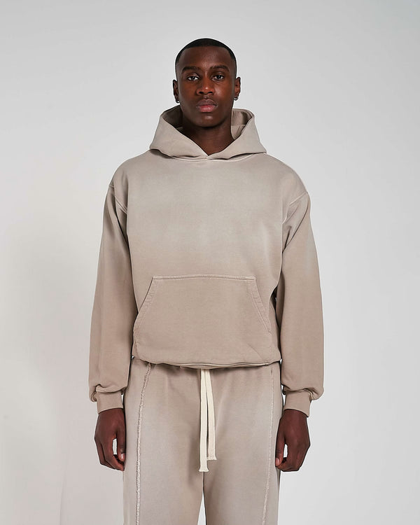 600GSM Organic Cotton Hoodie - Mocha (Faded)