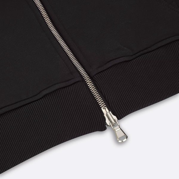600GSM Organic Cotton Hoodie (Zip) - Black