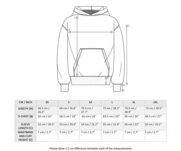600GSM Organic Cotton Hoodie - Charcoal Grey