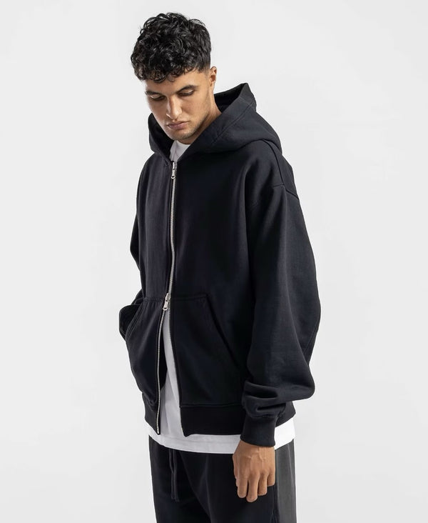 600GSM / 450GSM Organic Cotton Tracksuit (Zip) - Black