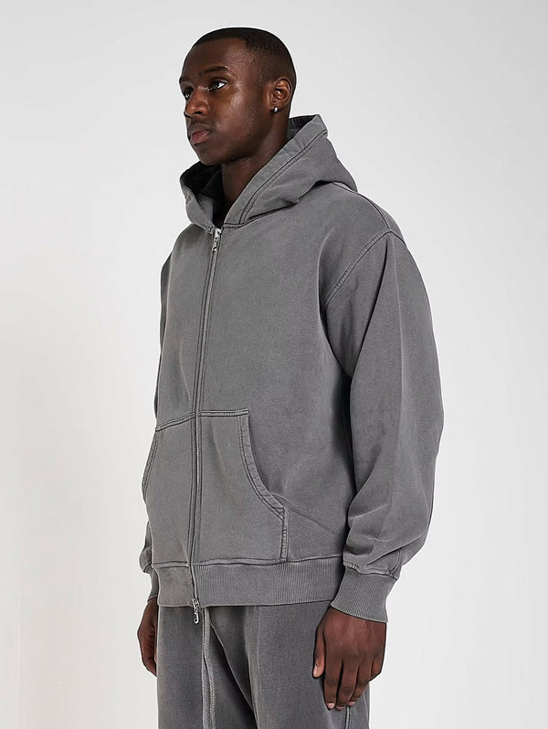 600GSM / 450GSM Organic Cotton Tracksuit (Zip) - Charcoal Grey