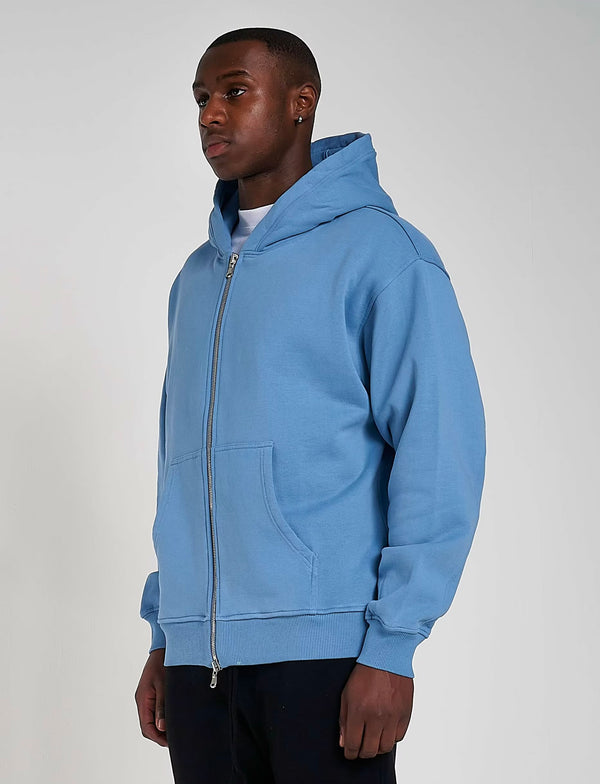 600GSM Organic Cotton Hoodie (Zip) - Glacier Blue